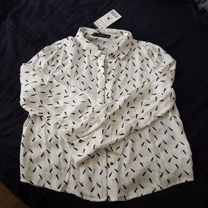 Lipstick button down shirt by Mango